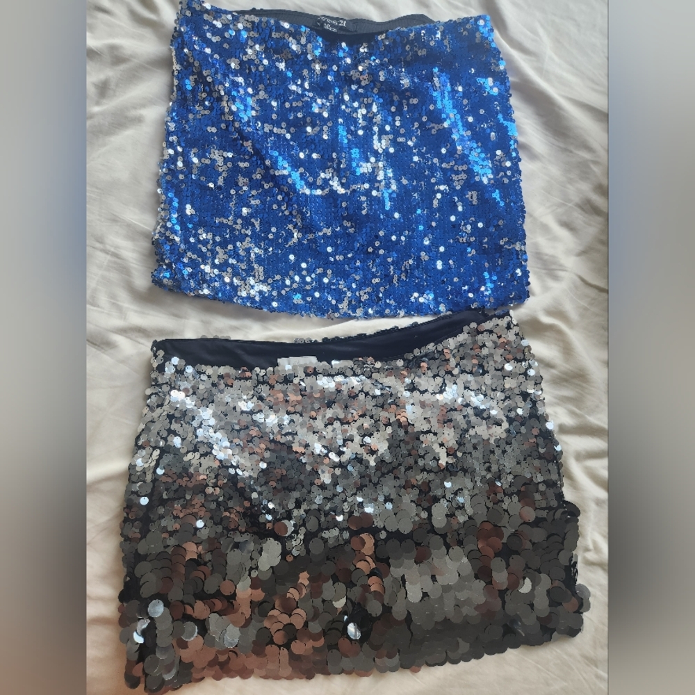 Two sequin skirts